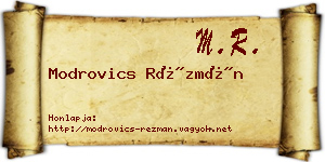 Modrovics Rézmán névjegykártya